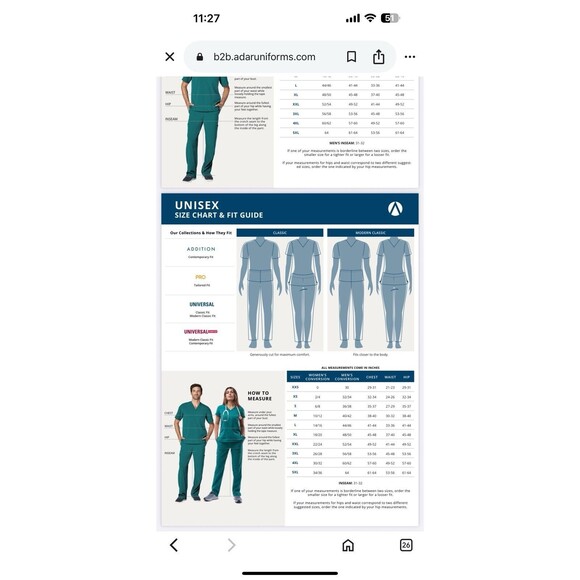 Adar Universal NWT Scrub Pants Size Large Tall Ceil Blue Style 504T Unisex - Picture 11 of 11